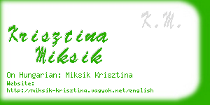 krisztina miksik business card